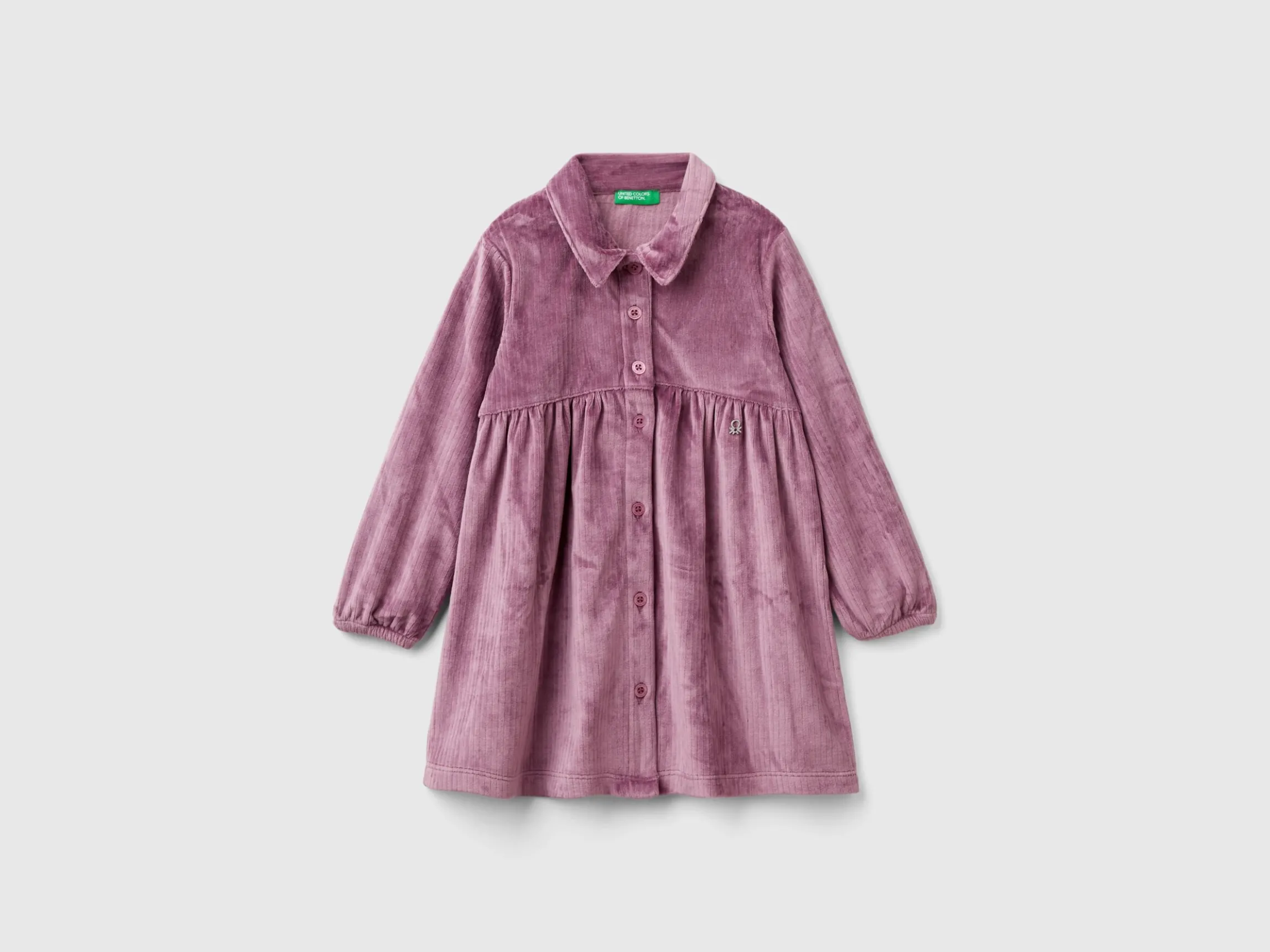 Dress with chenille collar