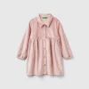 Dress with chenille collar