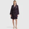 Dressing gown in faux fur