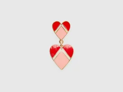 Earrings with heart pendant