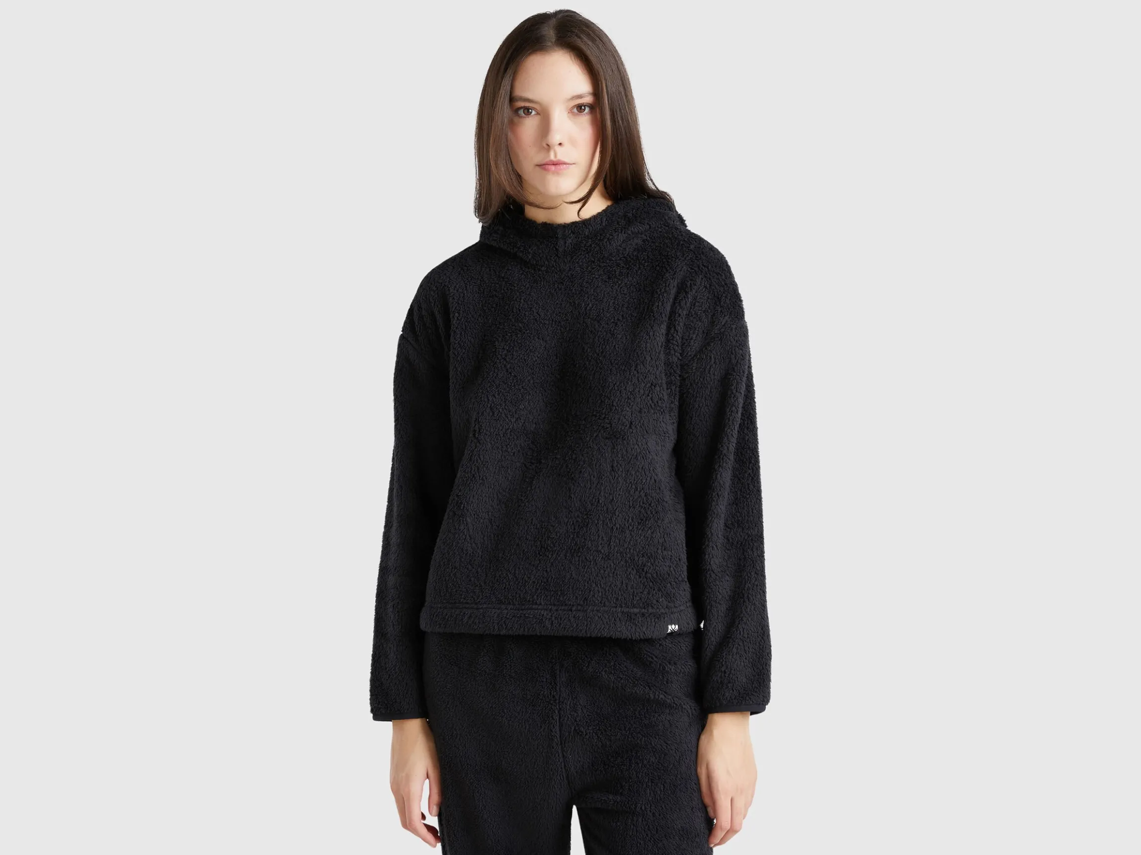 Faux fur hooded sweater