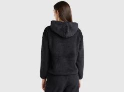 Faux fur hooded sweater