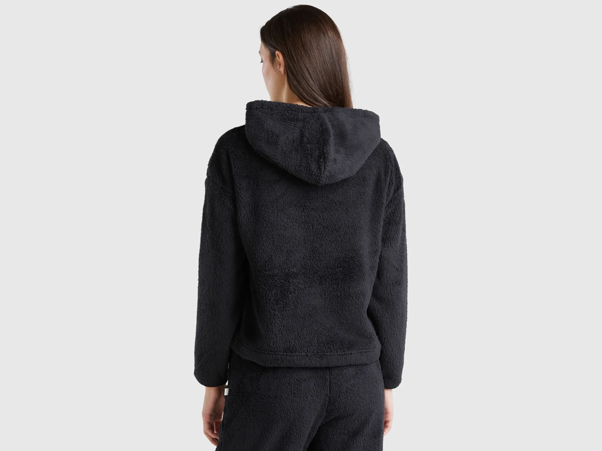 Faux fur hooded sweater