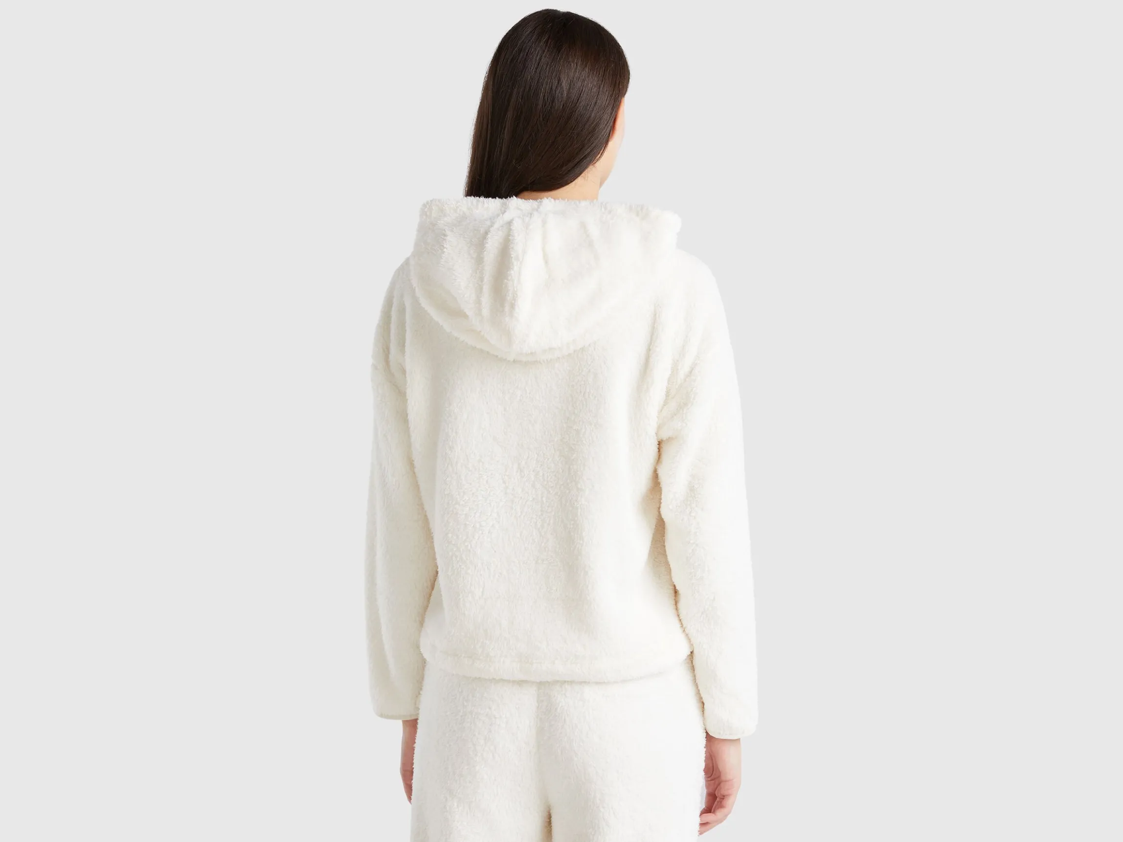 Faux fur hooded sweater