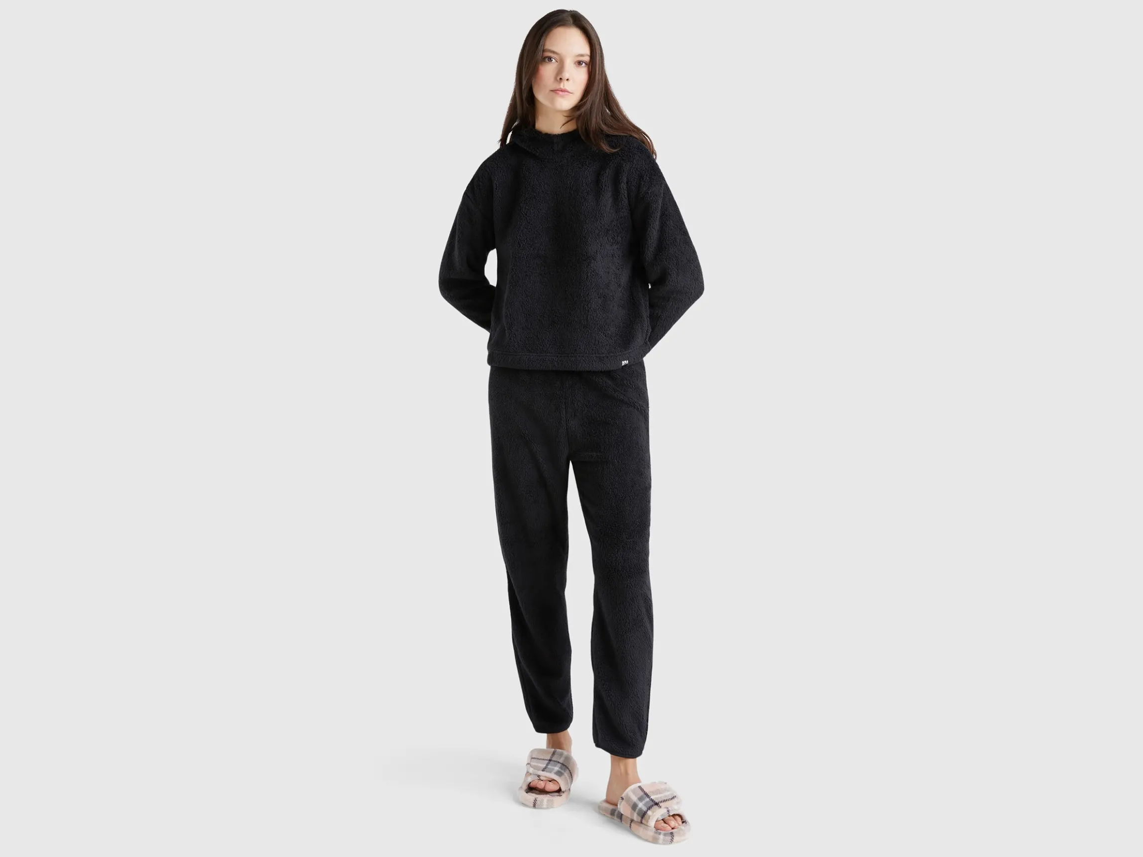 Faux fur hooded sweater