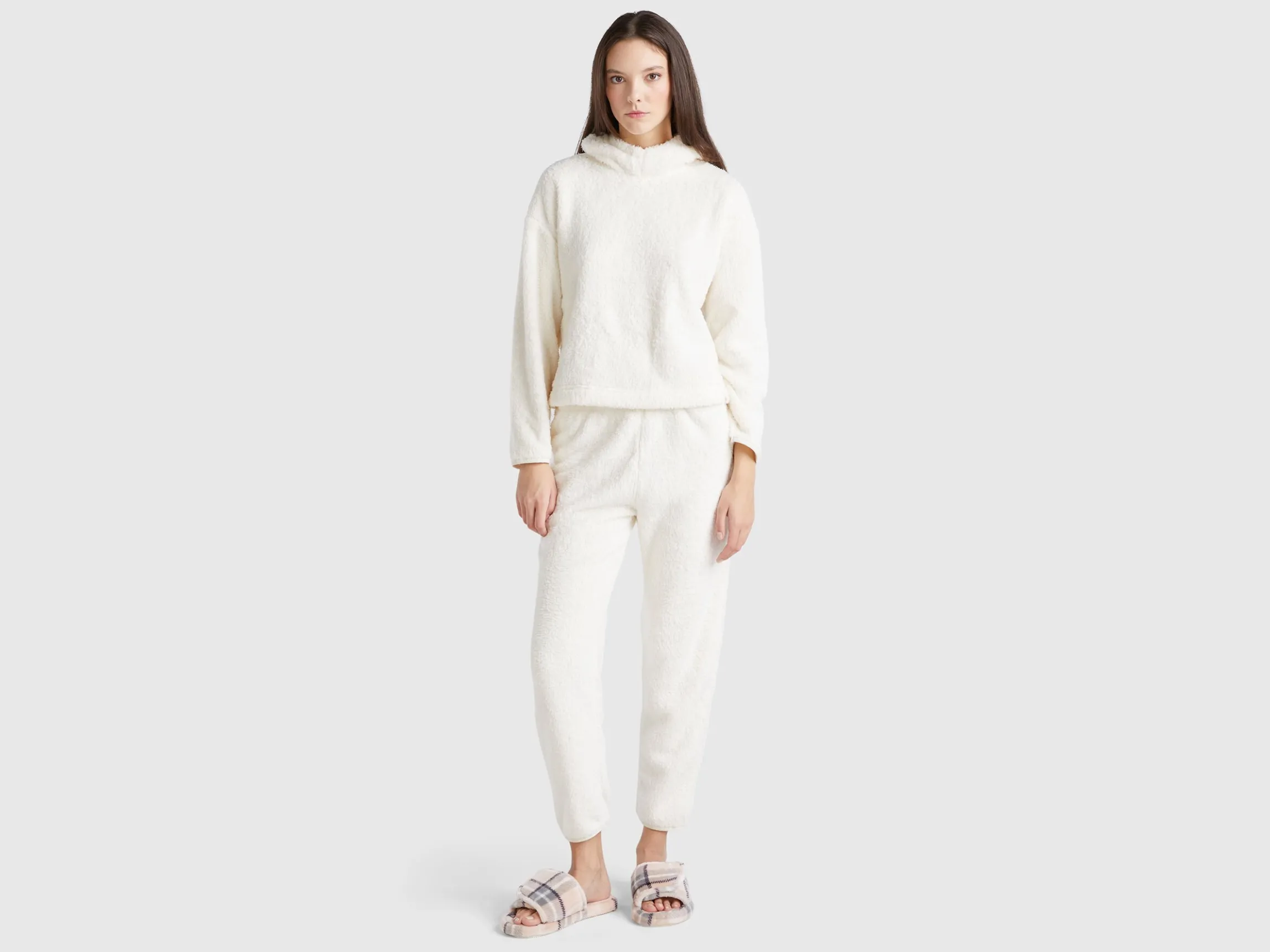 Faux fur hooded sweater