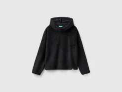 Faux fur hooded sweater