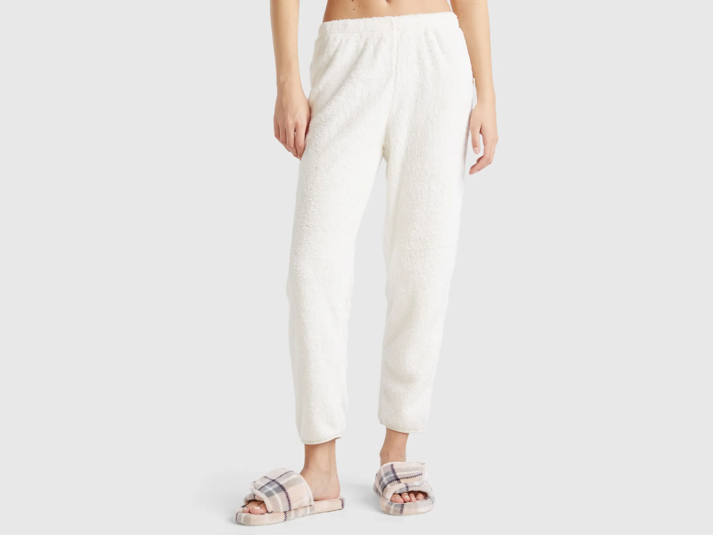 Faux fur joggers