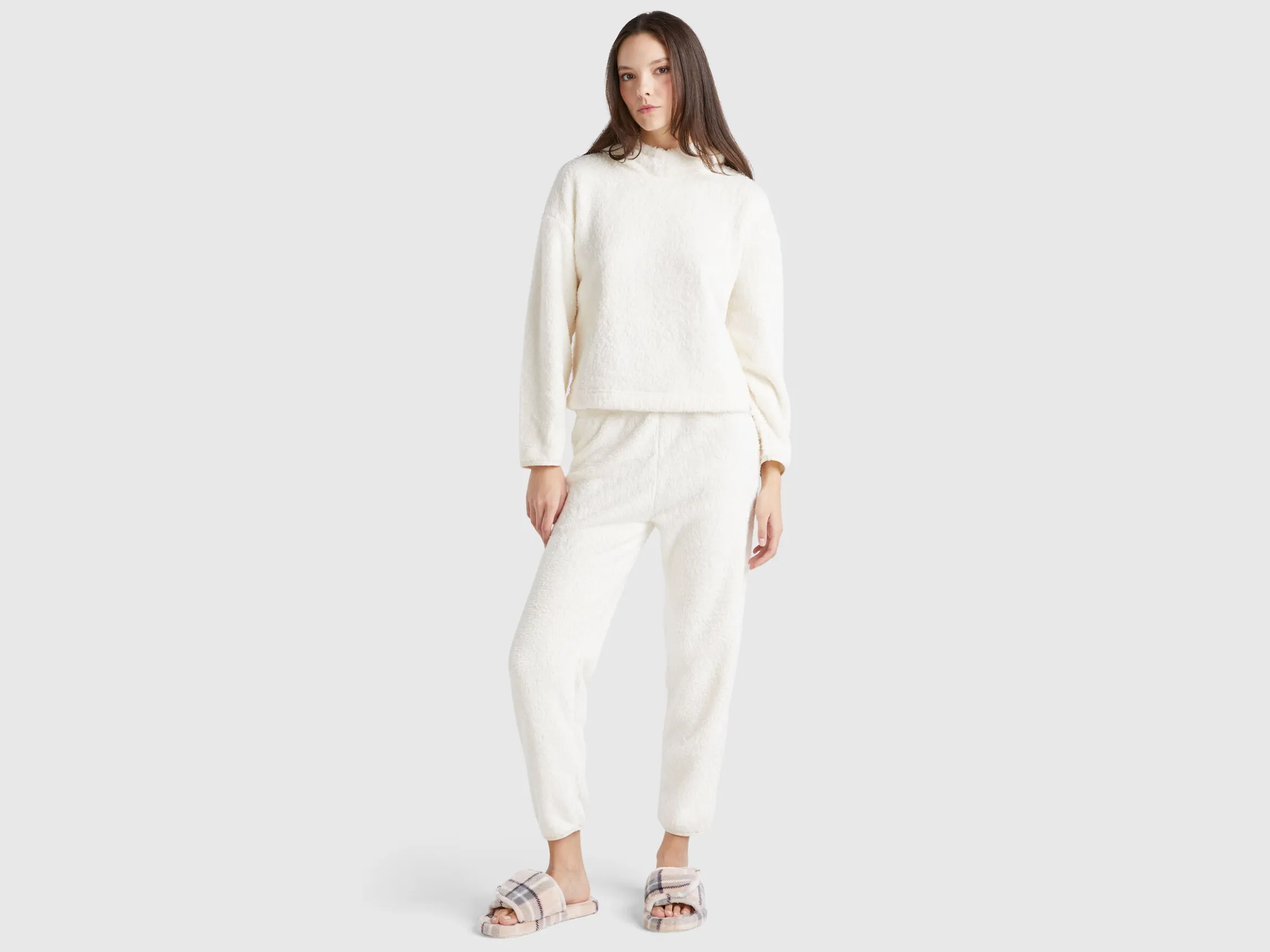 Faux fur joggers