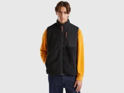 Faux fur vest in nylon