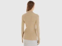 Fitted turtleneck sweater with lurex