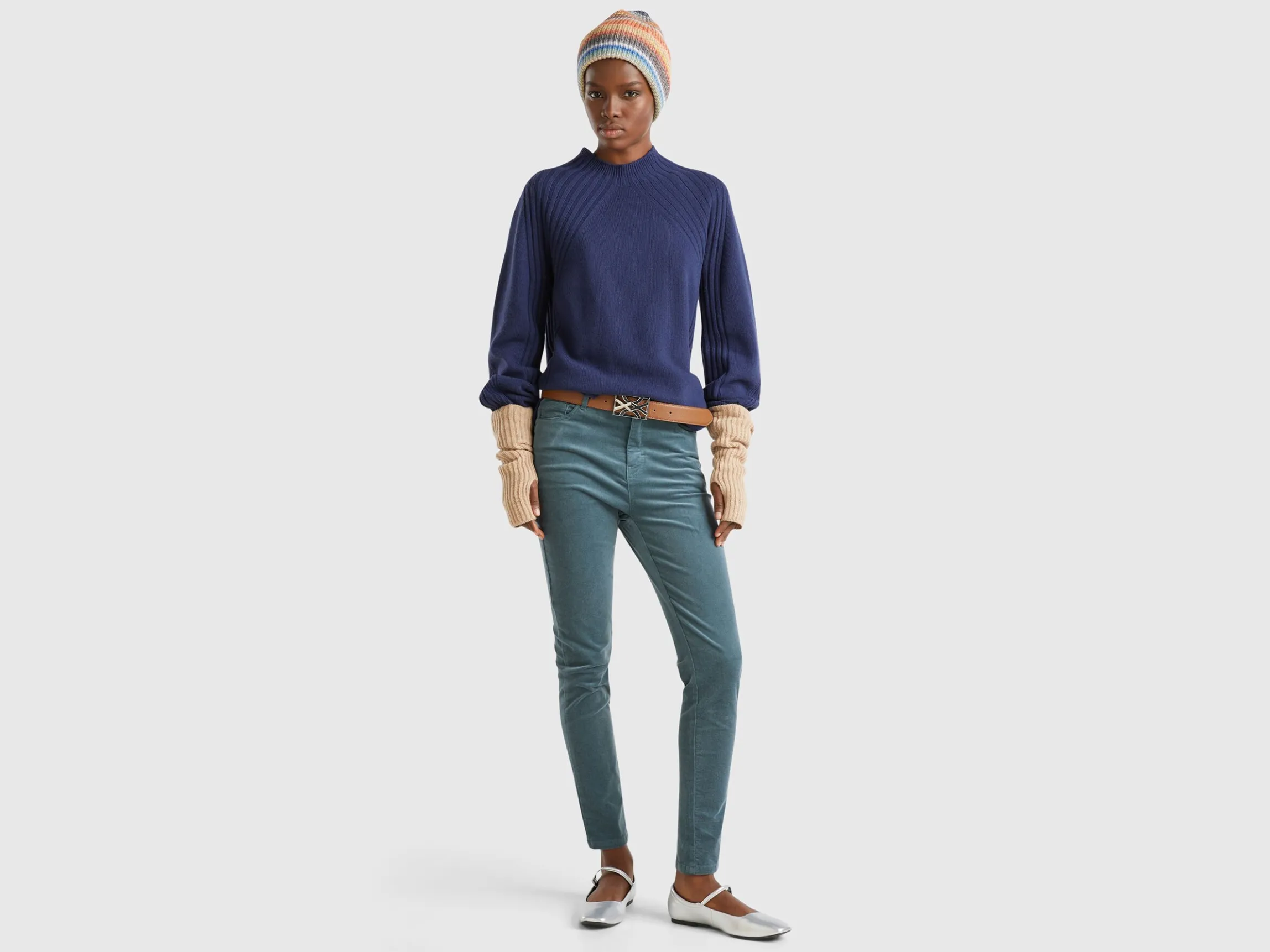 Five pocket velvet trousers