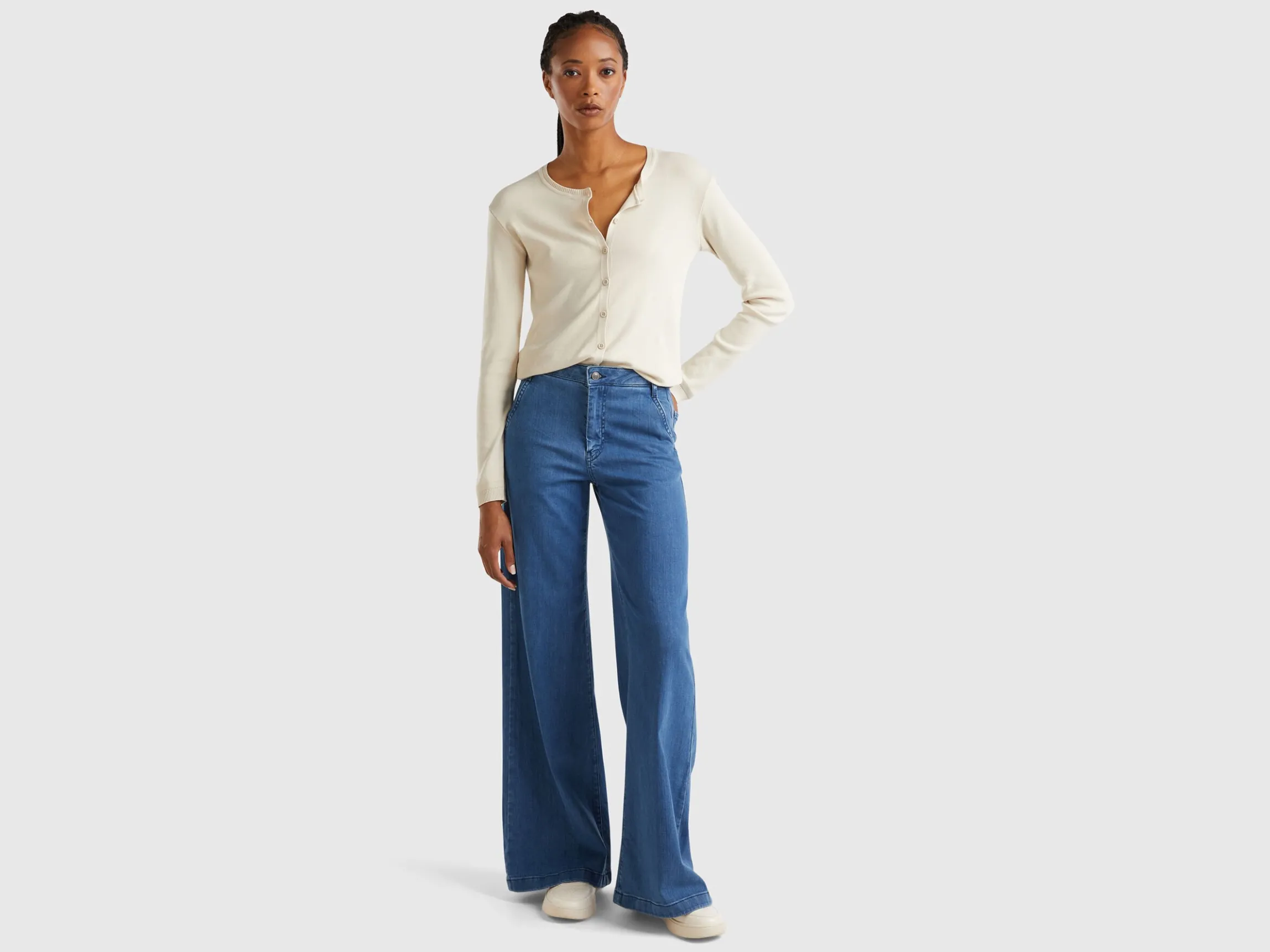 Flared jeans in stretch cotton