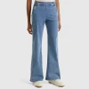 Flared jeans with zip