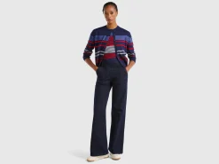 Flared jeans with zip