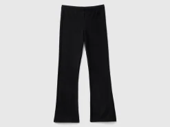 Flared leggings in stretch cotton