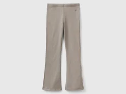 Flared leggings in stretch cotton