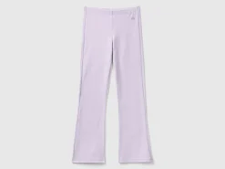 Flared leggings in stretch cotton