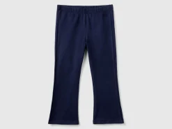 Flared leggings in stretch cotton