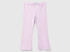 Flared leggings in stretch cotton
