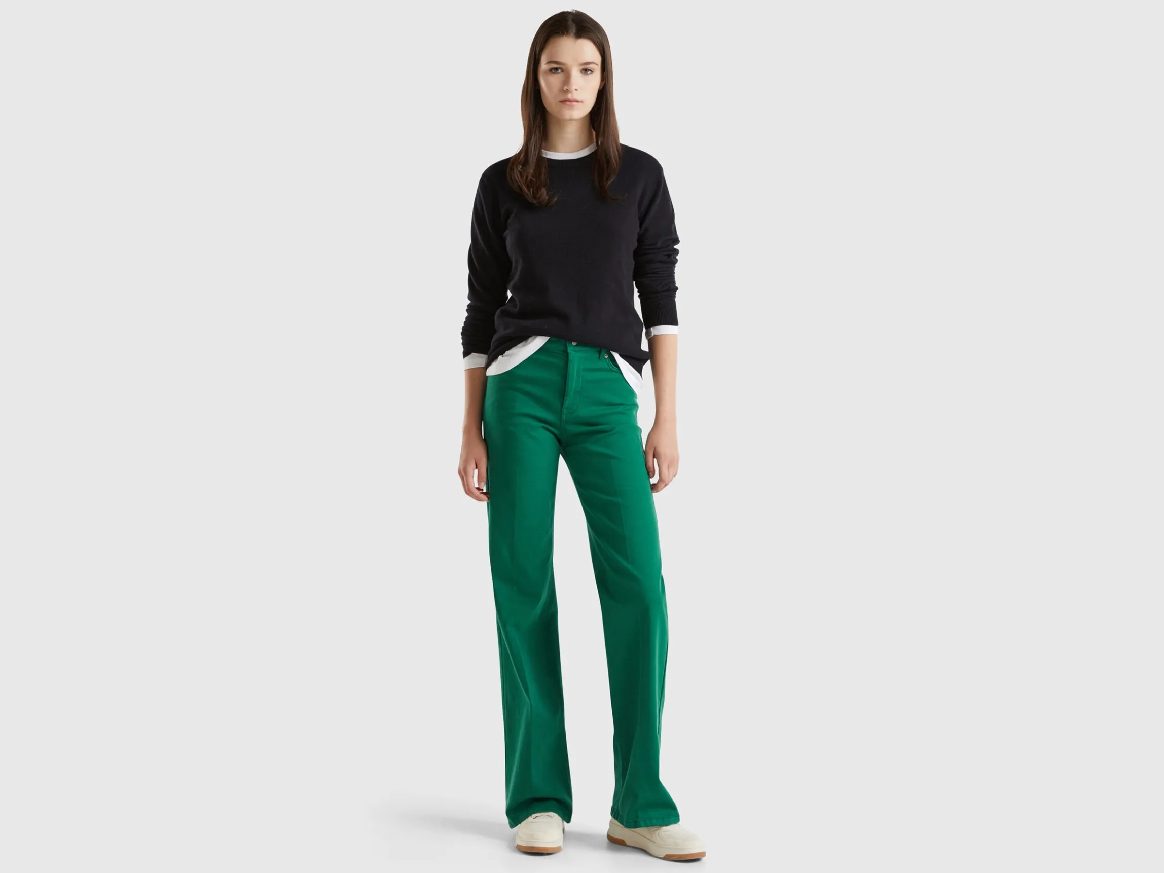 Flared stretch jeans