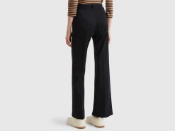 Flared trousers in stretch cotton
