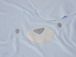 Fleece blanket with animal embroidery
