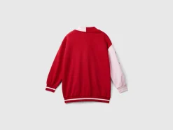 Fleece cardigan with heart patch