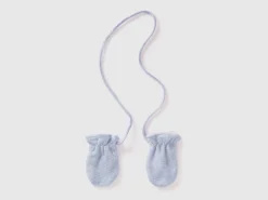 Fleece mittens with animal embroidery