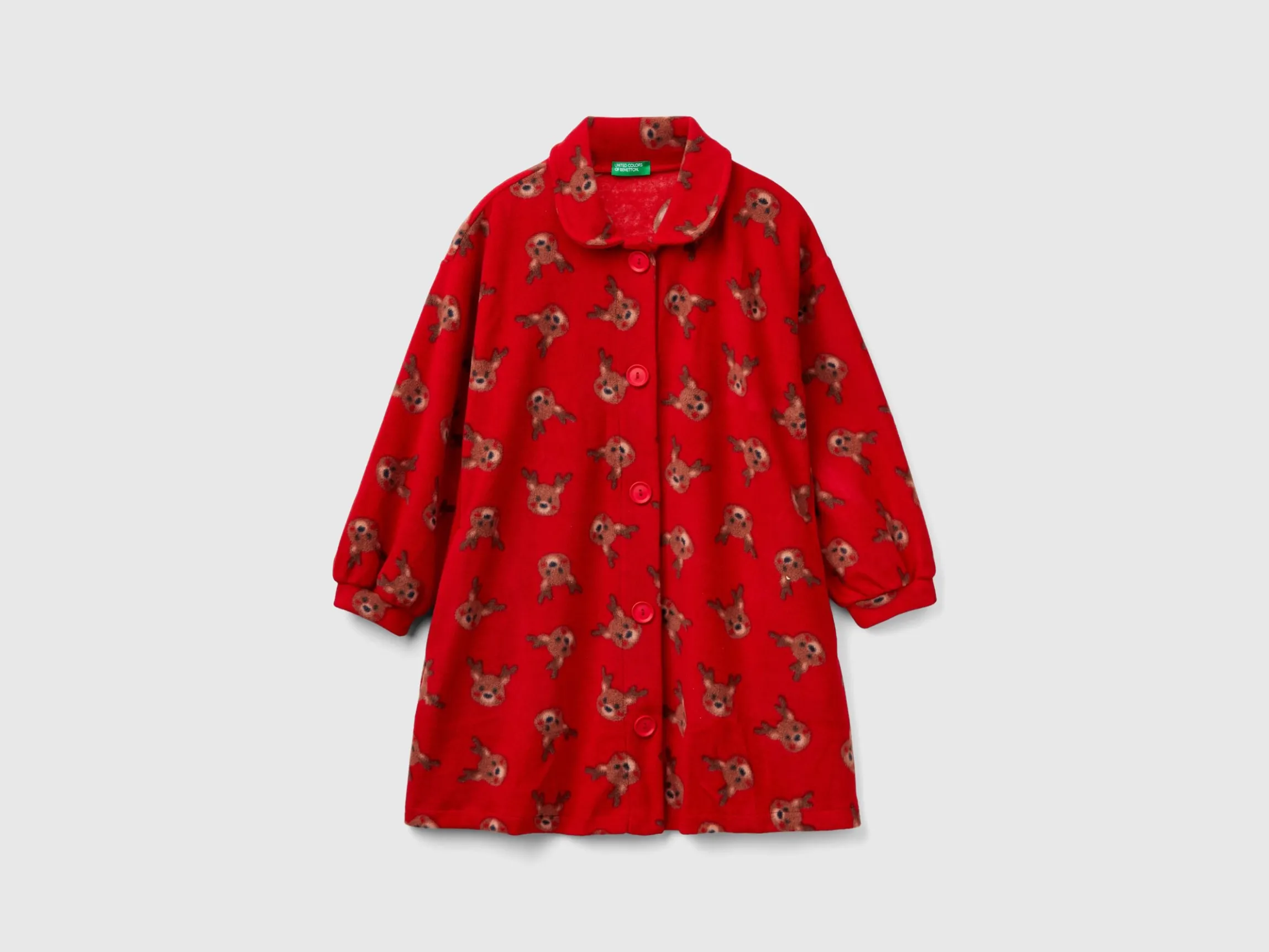 Fleece robe with reindeer