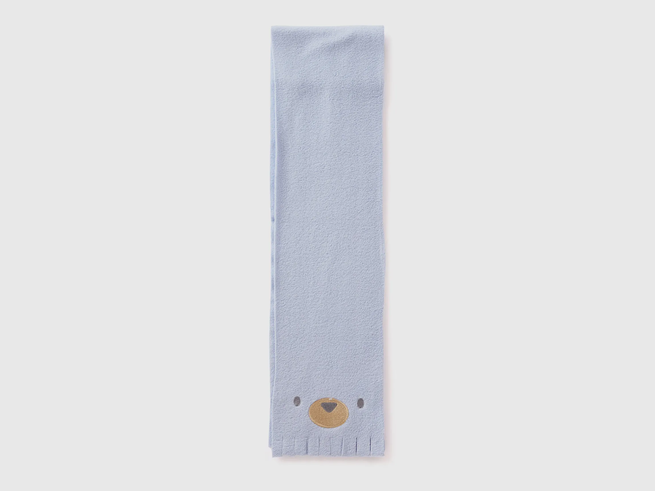 Fleece scarf with animal embroidery