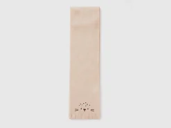 Fleece scarf with animal embroidery