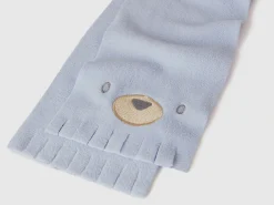 Fleece scarf with animal embroidery