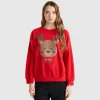 Fleece sweater with reindeer print