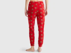 Fleece trousers with reindeer print