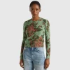 Floral cardigan in recycled yarn