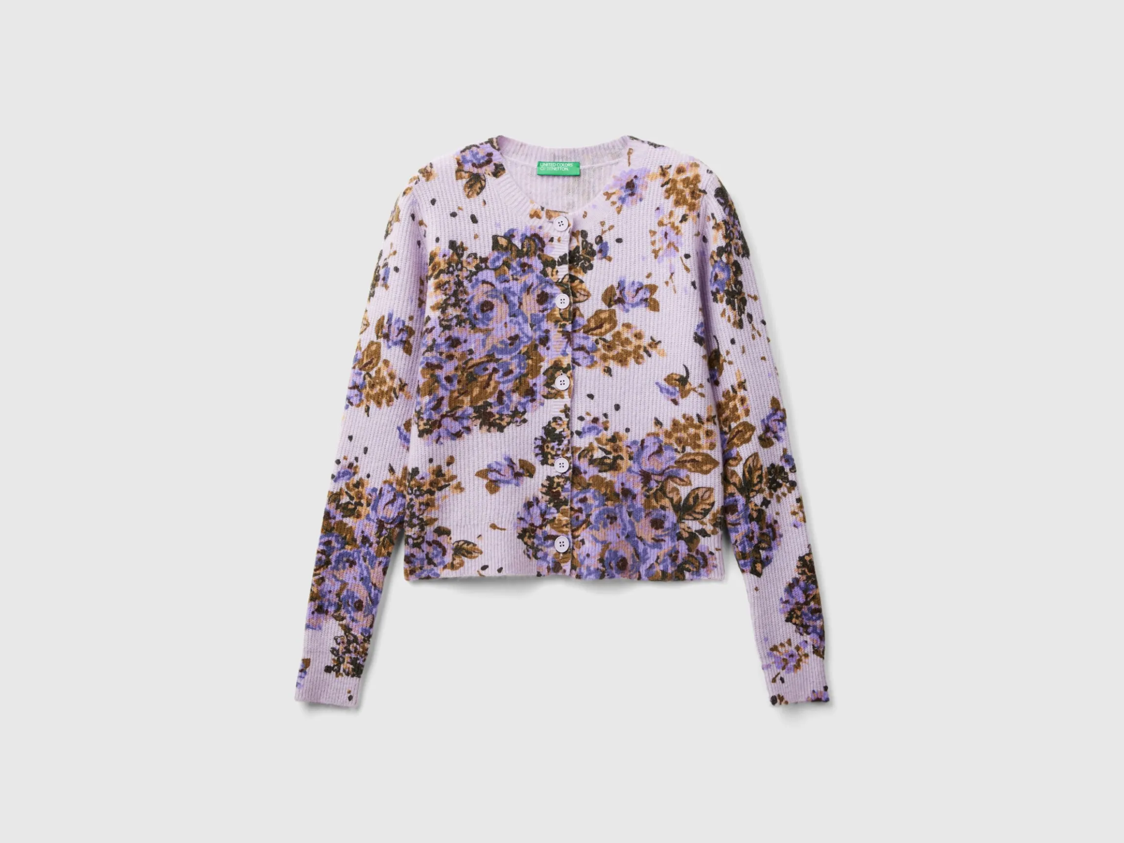 Floral cardigan in recycled yarn