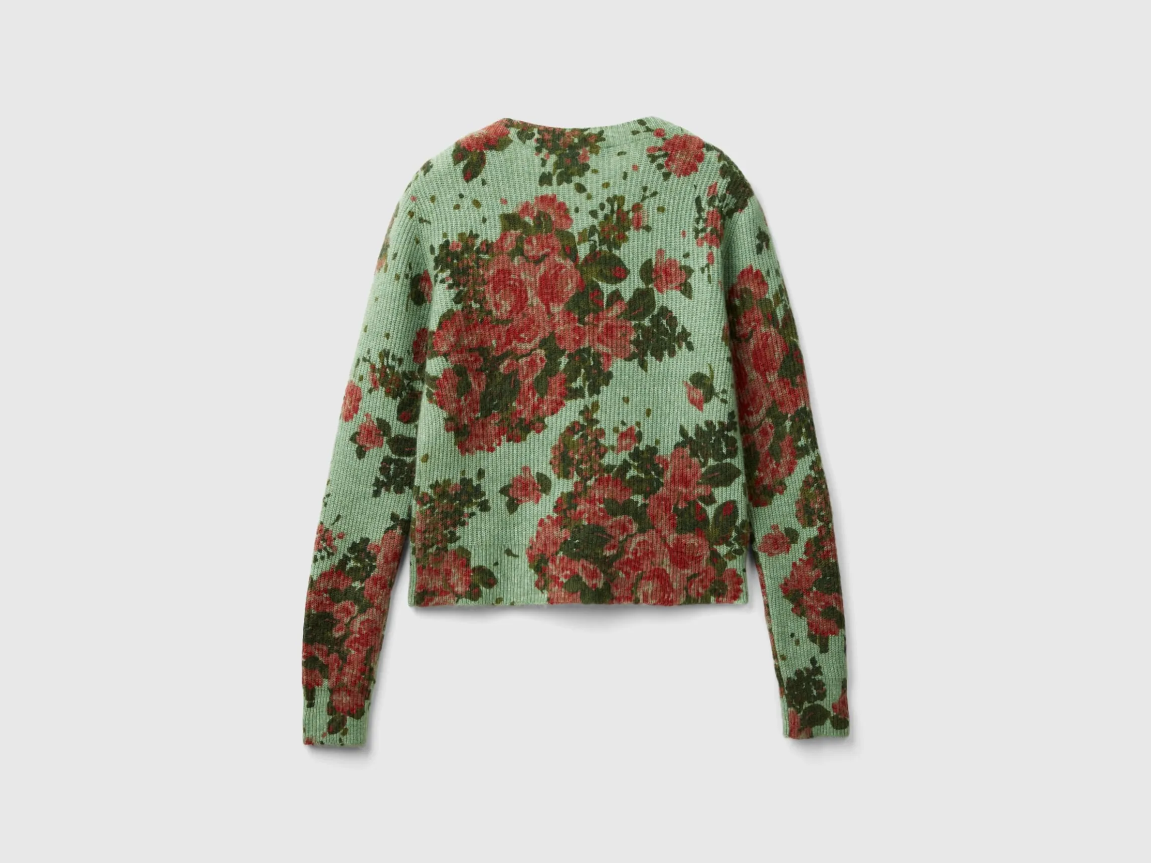 Floral cardigan in recycled yarn