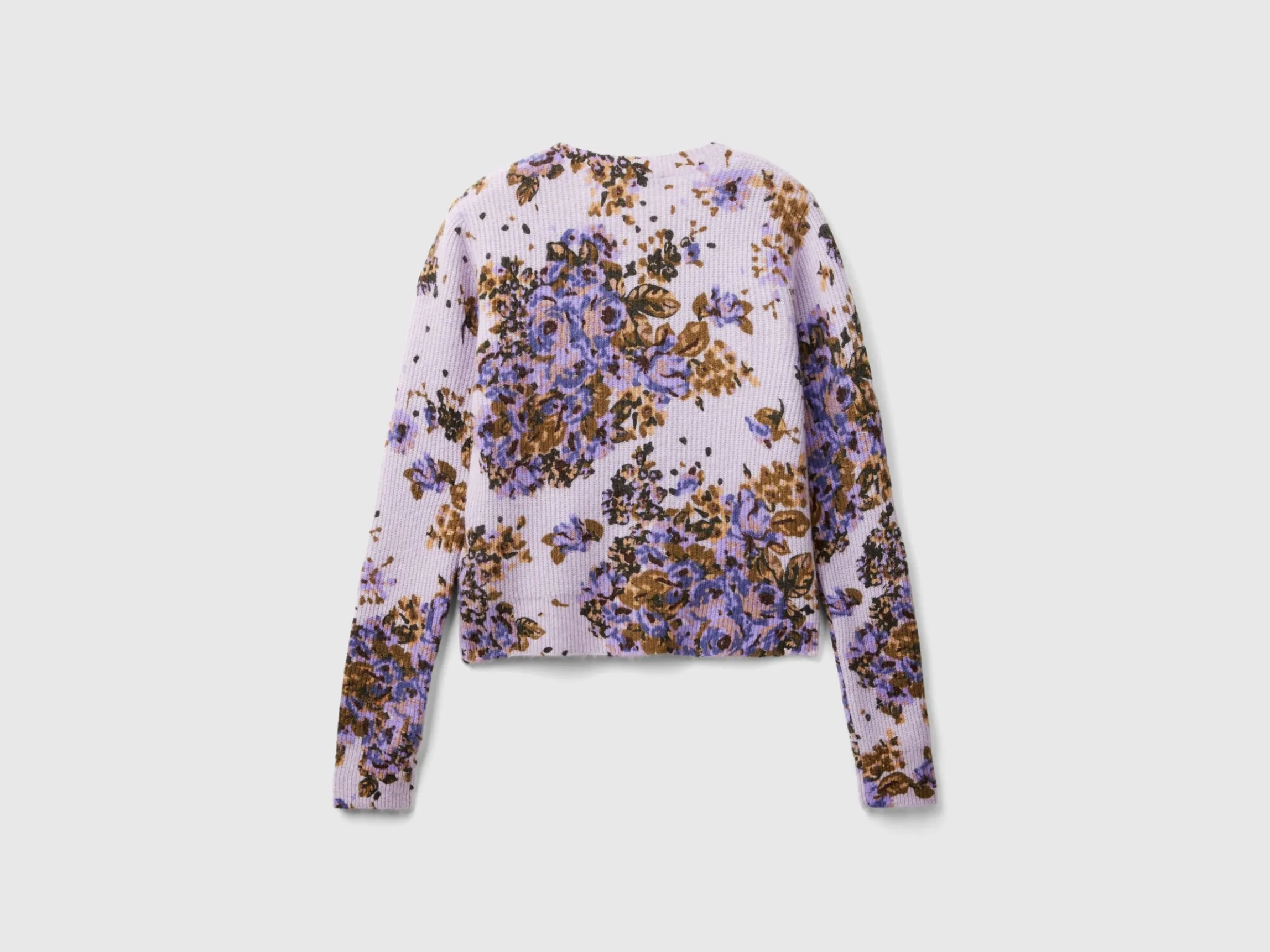 Floral cardigan in recycled yarn