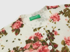 Floral cardigan in recycled yarn