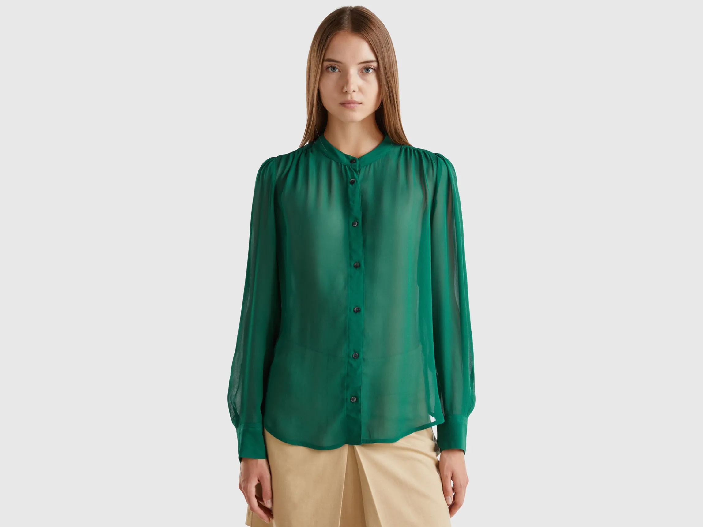 Flowy Mandarin collar shirt