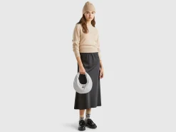 Flowy satin look skirt