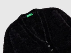 Fluffy yarn cardigan