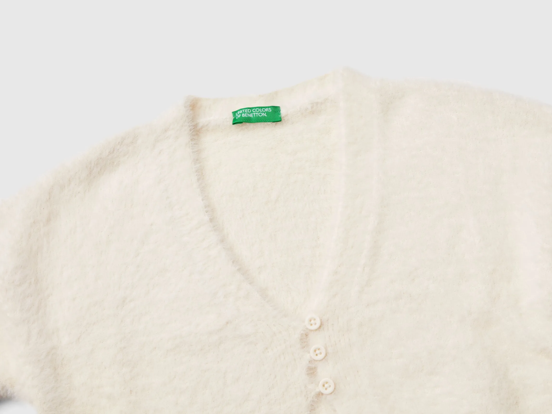 Fluffy yarn cardigan