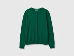 Forest green cardigan in cashmere and wool blend