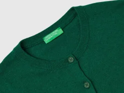 Forest green cardigan in cashmere and wool blend