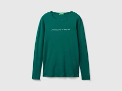 Forest green long sleeve t-shirt in 100% cotton