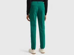 Forest green slim fit cotton chinos