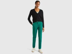 Forest green slim fit cotton chinos