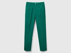 Forest green slim fit cotton chinos